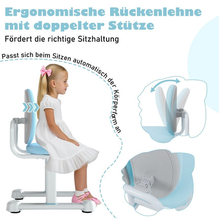 Children's Desk Chair, Adjustable Height, Ergonomic Backrest