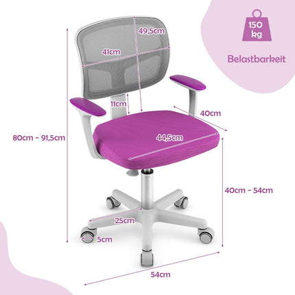Children's Desk Chair Children's Computer Chair with Adjustable Height Green Purple