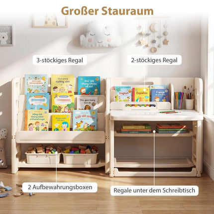 Children's Desk Set with Bookshelves and Whiteboard