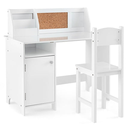 Children's Desk Set with Chair, Corkboard & Storage