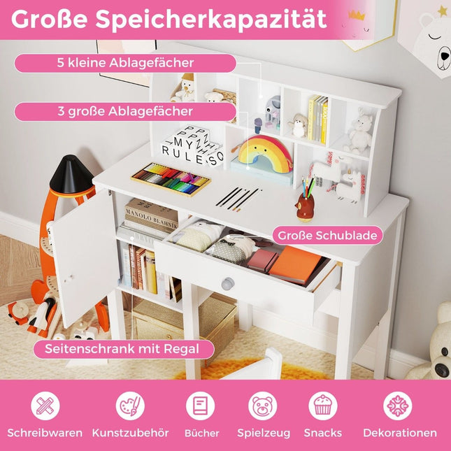 Children's Desk with Chair, Storage & Safety Features