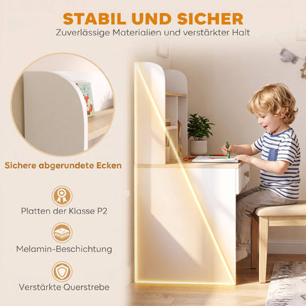 Children's Desk with Storage, White, 80 x 50 x 100 cm