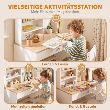 Children's Desk with Storage, White, 80 x 50 x 100 cm