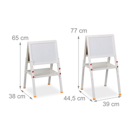 Children's Drawing Easel with Whiteboard & Chalkboard
