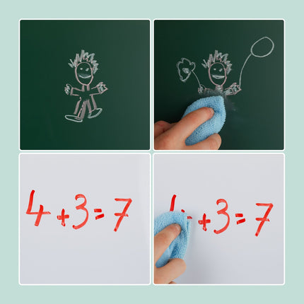 Children's Drawing Easel with Whiteboard & Chalkboard