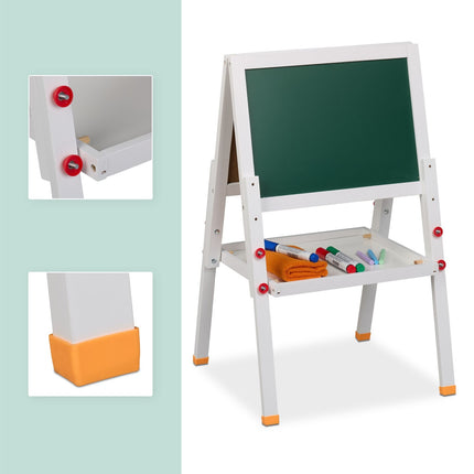 Children's Drawing Easel with Whiteboard & Chalkboard