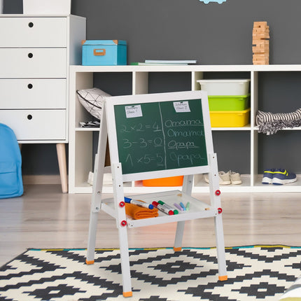 Children's Drawing Easel with Whiteboard & Chalkboard