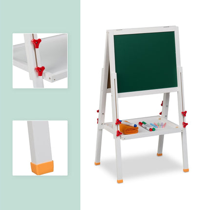 Children's Easel with Whiteboard & Chalkboard, Adjustable