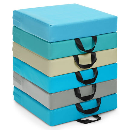 Children's Floor Cushions Set of 6 with Handle, Light Blue