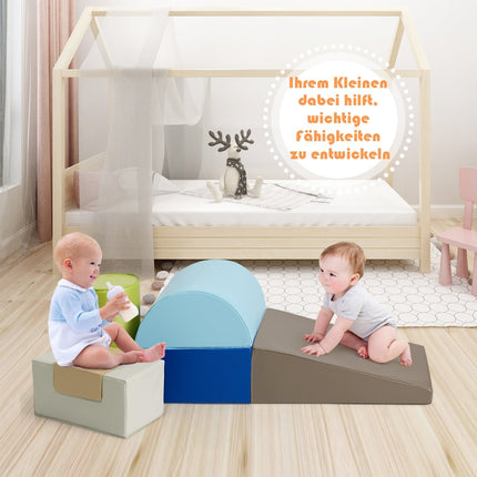 Children's Foam Building Blocks Set – 6 Pieces, Brown