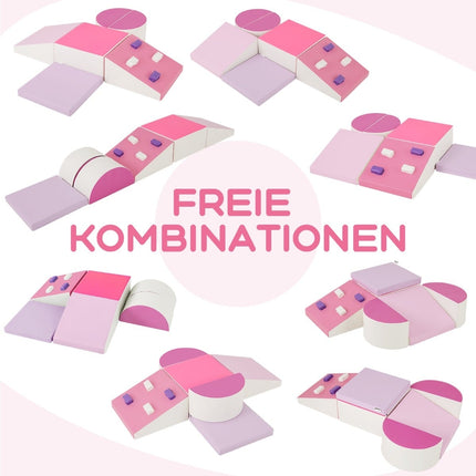 Children's Foam Climbing Blocks Set – 6 Pieces, Pink