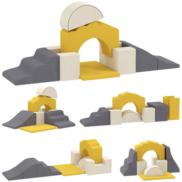 Children's Foam Play Set, 7-Piece, Yellow Velvet
