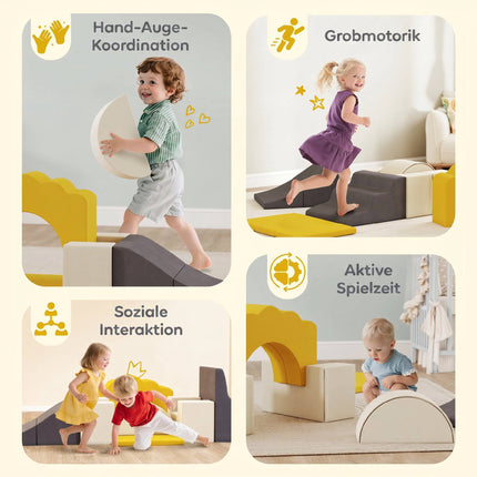 Children's Foam Play Set, 7-Piece, Yellow Velvet