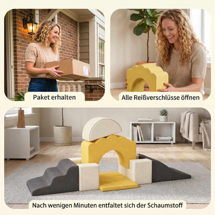Children's Foam Play Set, 7-Piece, Yellow Velvet
