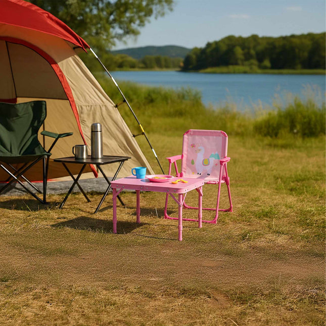 Children's Folding Camping Chair with Animal Motif