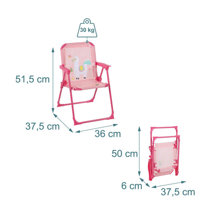 Children's Folding Camping Chair with Animal Motif
