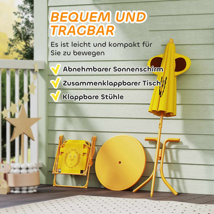 Children's Garden Furniture Set, Lion Design, Yellow