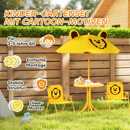 Children's Garden Furniture Set, Lion Design, Yellow
