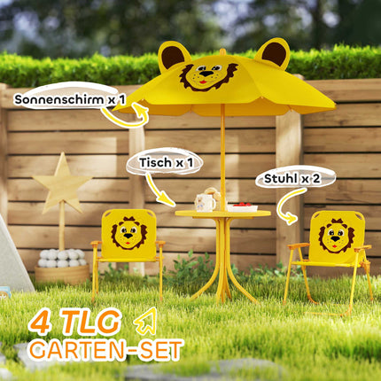 Children's Garden Furniture Set, Lion Design, Yellow