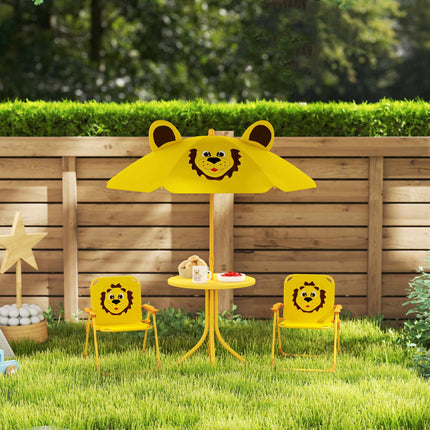 Children's Garden Furniture Set, Lion Design, Yellow