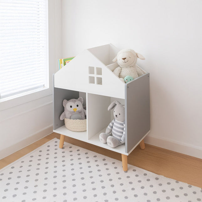 Children's House-Shaped Shelf, MDF and Pine Wood