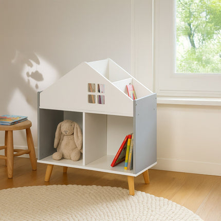 Children's House-Shaped Shelf, MDF and Pine Wood