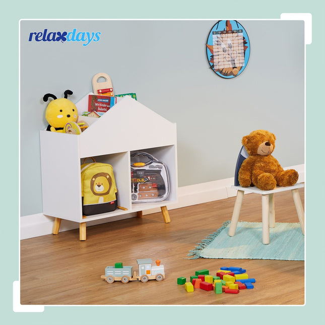 Children's House-Shaped Storage Shelf, 6 Compartments