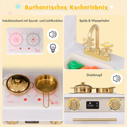 Children's Kitchen Set with Interactive Learning Poster