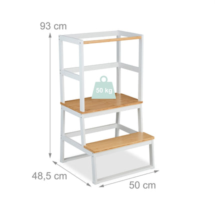Children's Learning Tower, Bamboo, Age 1+, Safety Rail