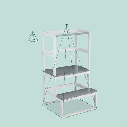 Children's Learning Tower, Bamboo, Age 1+, Safety Rail