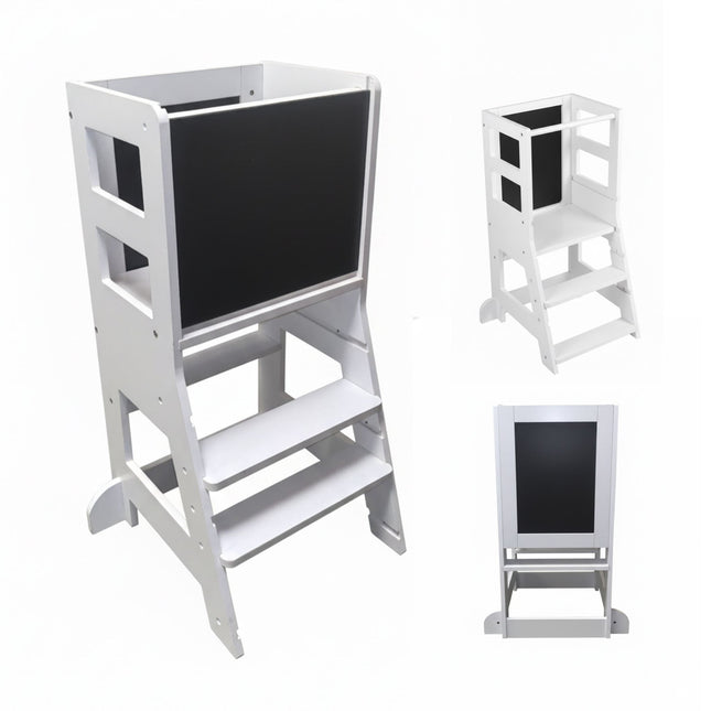 Children's Learning Tower with Chalkboard and Safety Bar