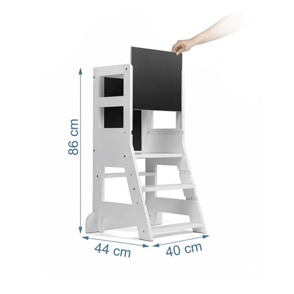 Children's Learning Tower with Chalkboard and Safety Bar