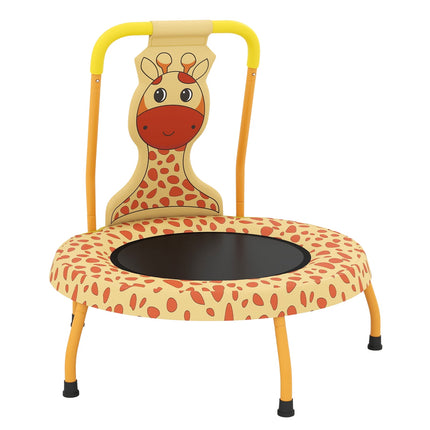 Children's Mini Trampoline with Handle, Giraffe Design, 71cm