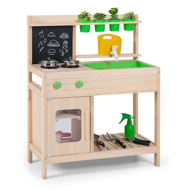 Children's Mud Kitchen with Chalkboard & Faucet