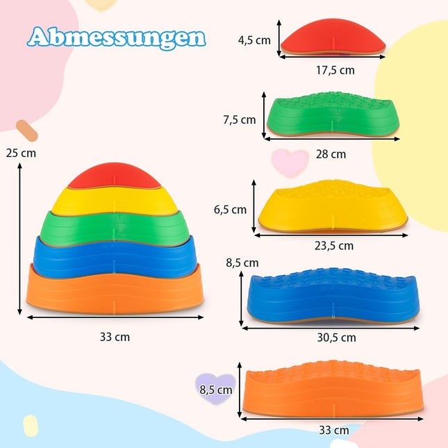 Children's Non-Slip Balance Stones, Multicolor, Up to 80kg