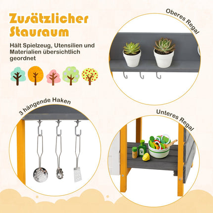 Children's Outdoor Mud Kitchen with Stove & Sink