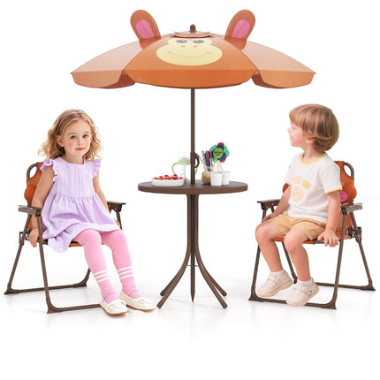 Children's Outdoor Picnic Set with Umbrella and 2 Chairs