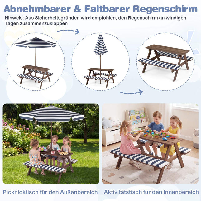 Children's Outdoor Table Set with Adjustable Umbrella