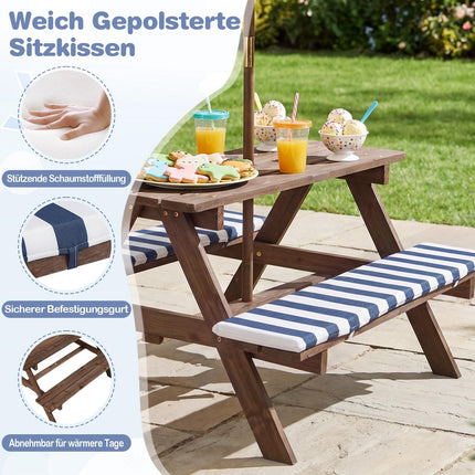 Children's Outdoor Table Set with Adjustable Umbrella