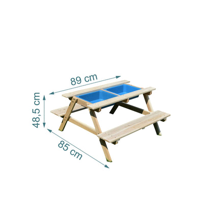 Children's Picnic Bench with Chalkboard & Sand Tubs