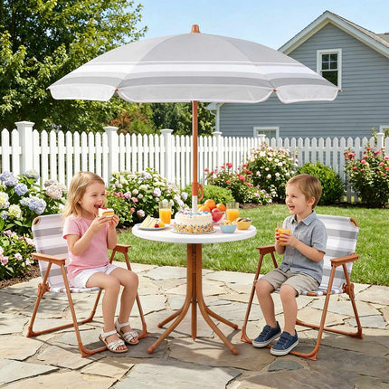 Children's Picnic Table Set with Adjustable Parasol