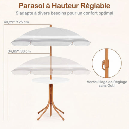 Children's Picnic Table Set with Adjustable Parasol