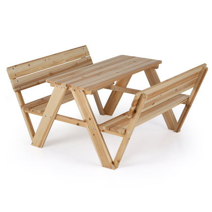 Children's Picnic Table Set with Benches, Solid Wood