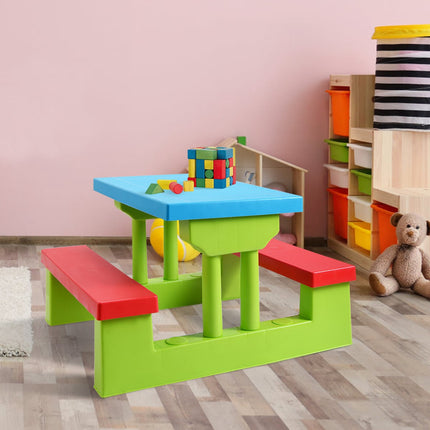 Children's Picnic Table Set with Umbrella, 4 Seats