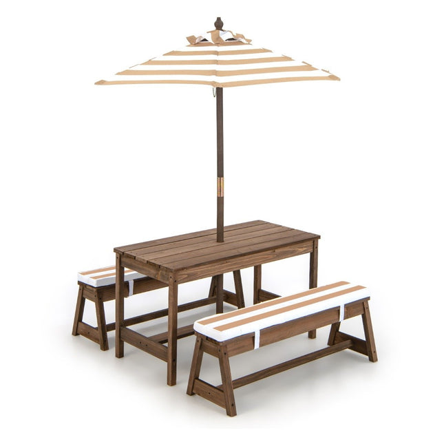 Children's Picnic Table Set with Umbrella & Benches