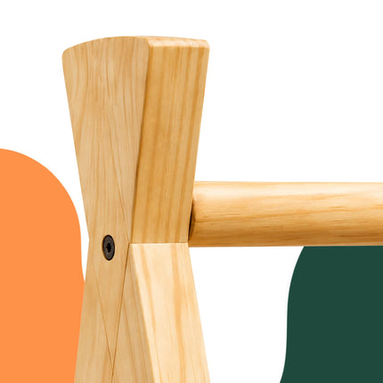 Children's Pine Clothes Rack with Shelf, Natural Finish