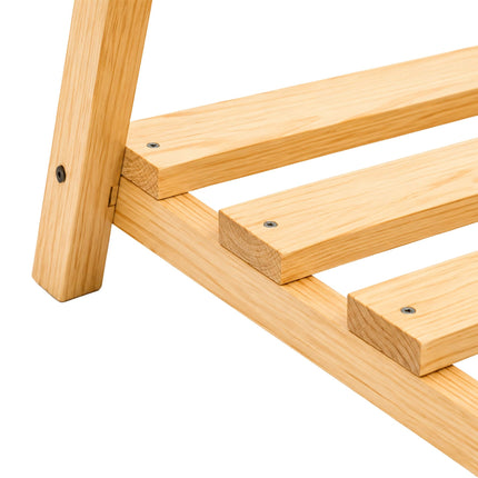Children's Pine Clothes Rack with Shelf, Natural Finish