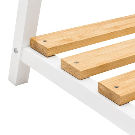 Children's Pine Clothes Rack with Shelf, Natural White