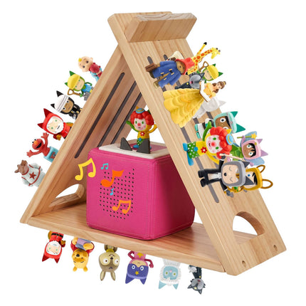 Children's Pine Toniebox Shelf with Magnetic Strips