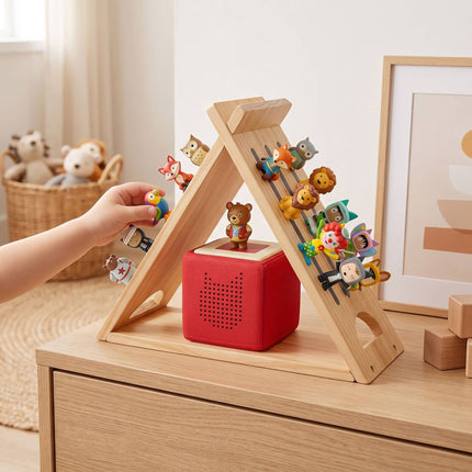 Children's Pine Toniebox Shelf with Magnetic Strips